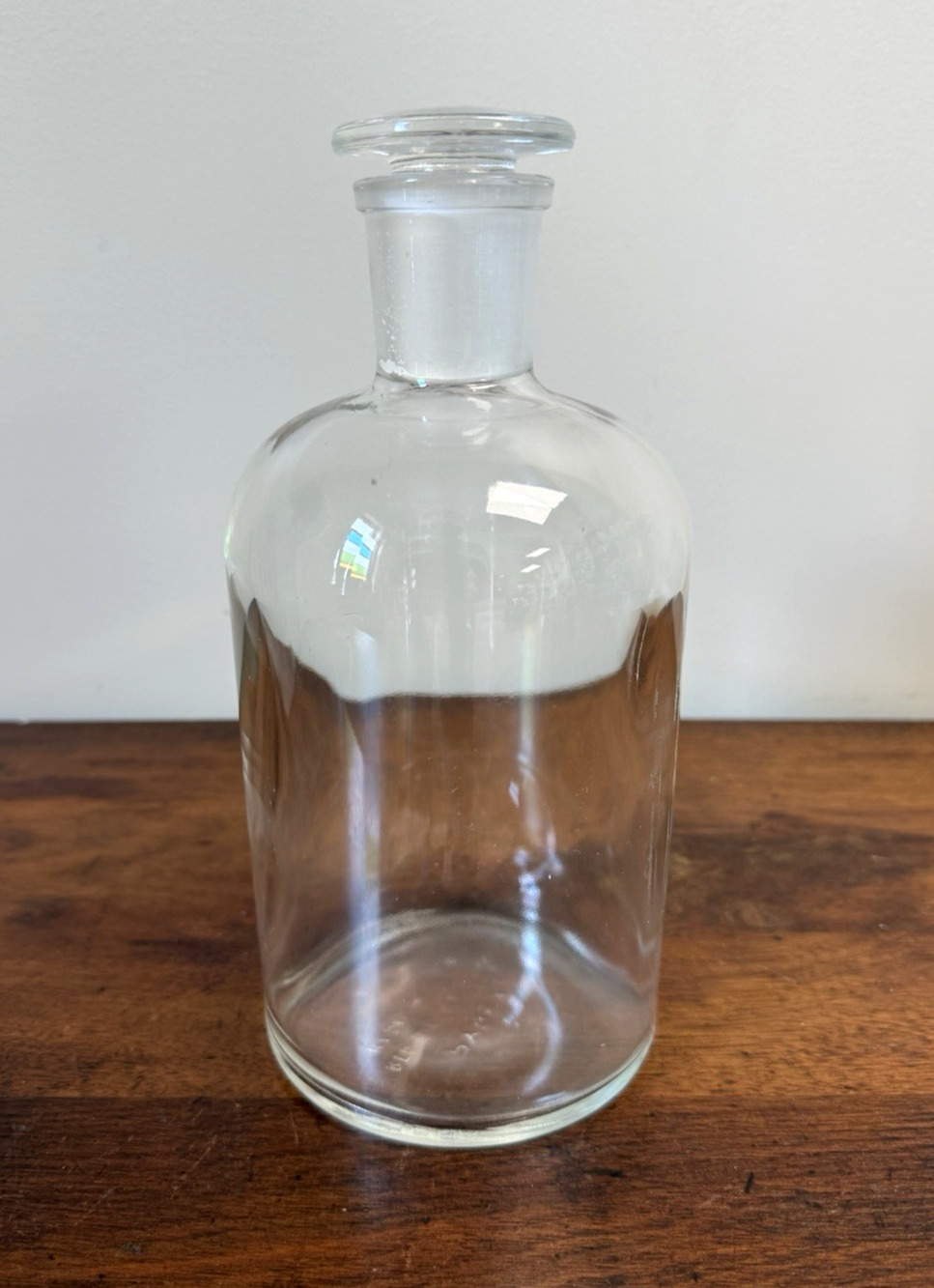 Vintage PYREX 1L Reagent Bottle Clear Glass Lab Apothecary Stopper 29 USA